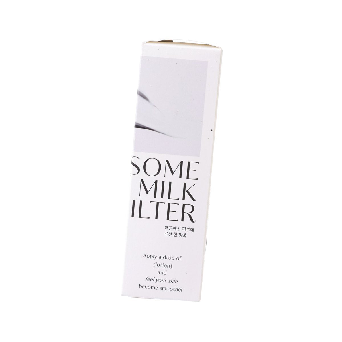 Milk filter lotion box with SOM E MILK ILTER text and application note