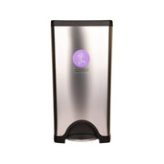 Rectangular step trash can, stainless steel with black foot pedal and rim, 30L