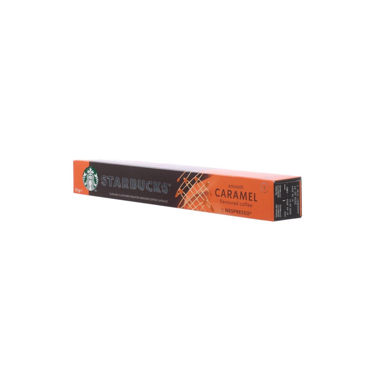 STARBUCKS Nespresso coffee capsule box, smooth caramel side panel