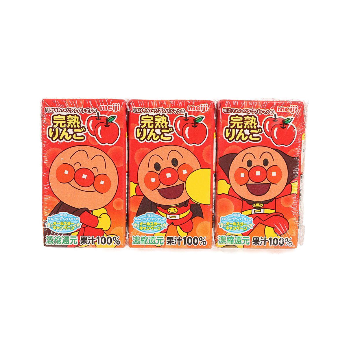 Apple juice cartons (3-pack) with red character design and Anpanman-style face