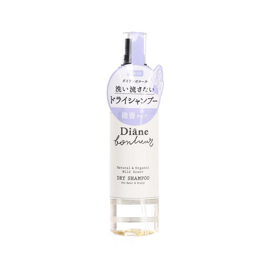 MOIST DIANE Diane Bonheur dry shampoo bottle, white with lavender cap, 120 mL