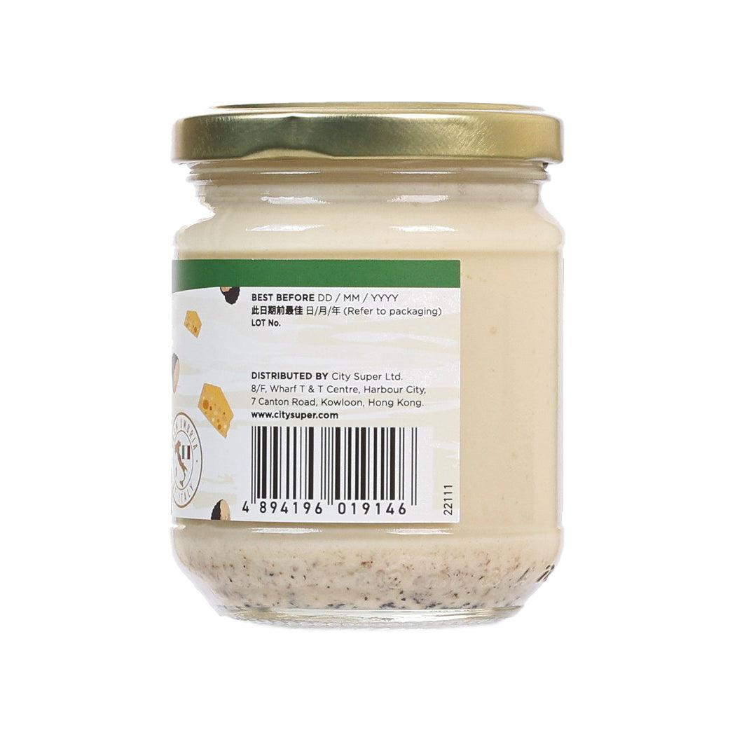 CITYSUPER white pasta sauce with cheese & truffle jar, barcode and back label