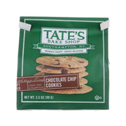 Green TATE'S chocolate chip cookies bag with cookie stack front label