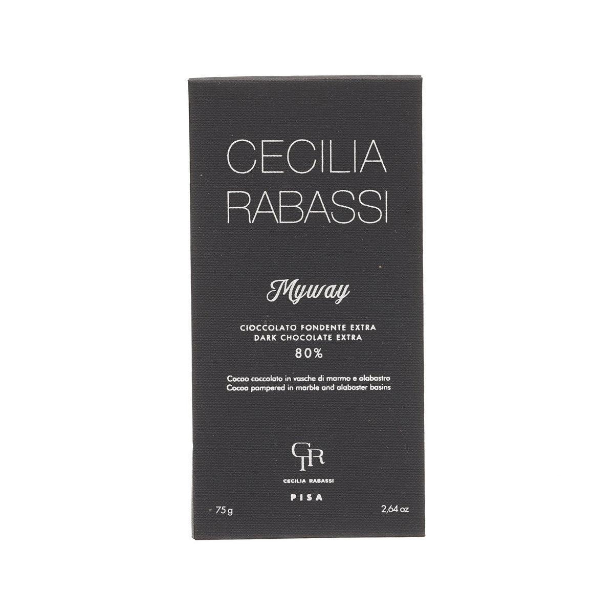 Dark chocolate bar box, Myway 80% cocoa, 75 g, CECILIA RABASSI