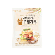 Savory pancake mix bag, 500 g, front label with pancake stack illustration