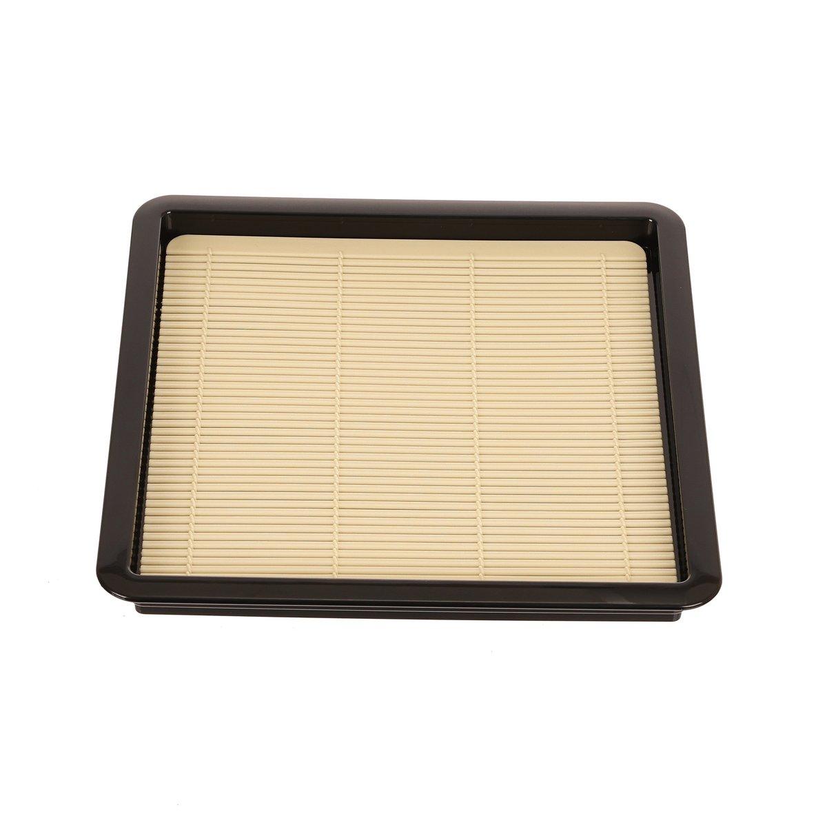 Square metal noodle plate with beige grid insert in dark frame