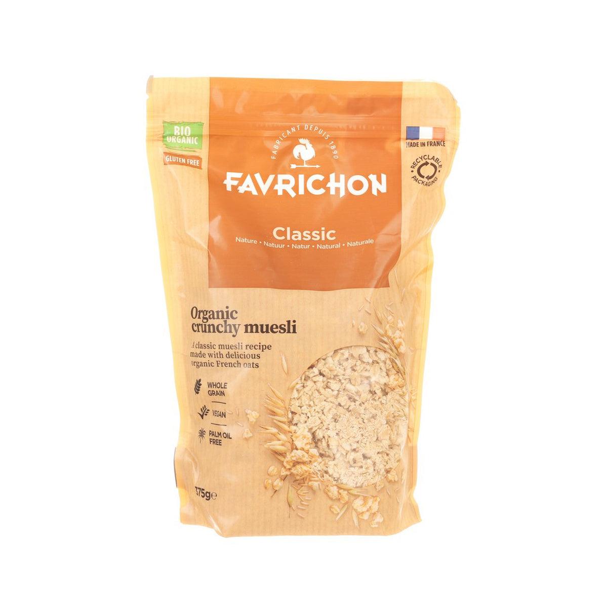 FAVRICHON Organic gluten-free crunchy muesli bag, Classic, with visible oat flakes