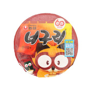 Red instant noodle cup with Neoguri branding and panda character graphic.