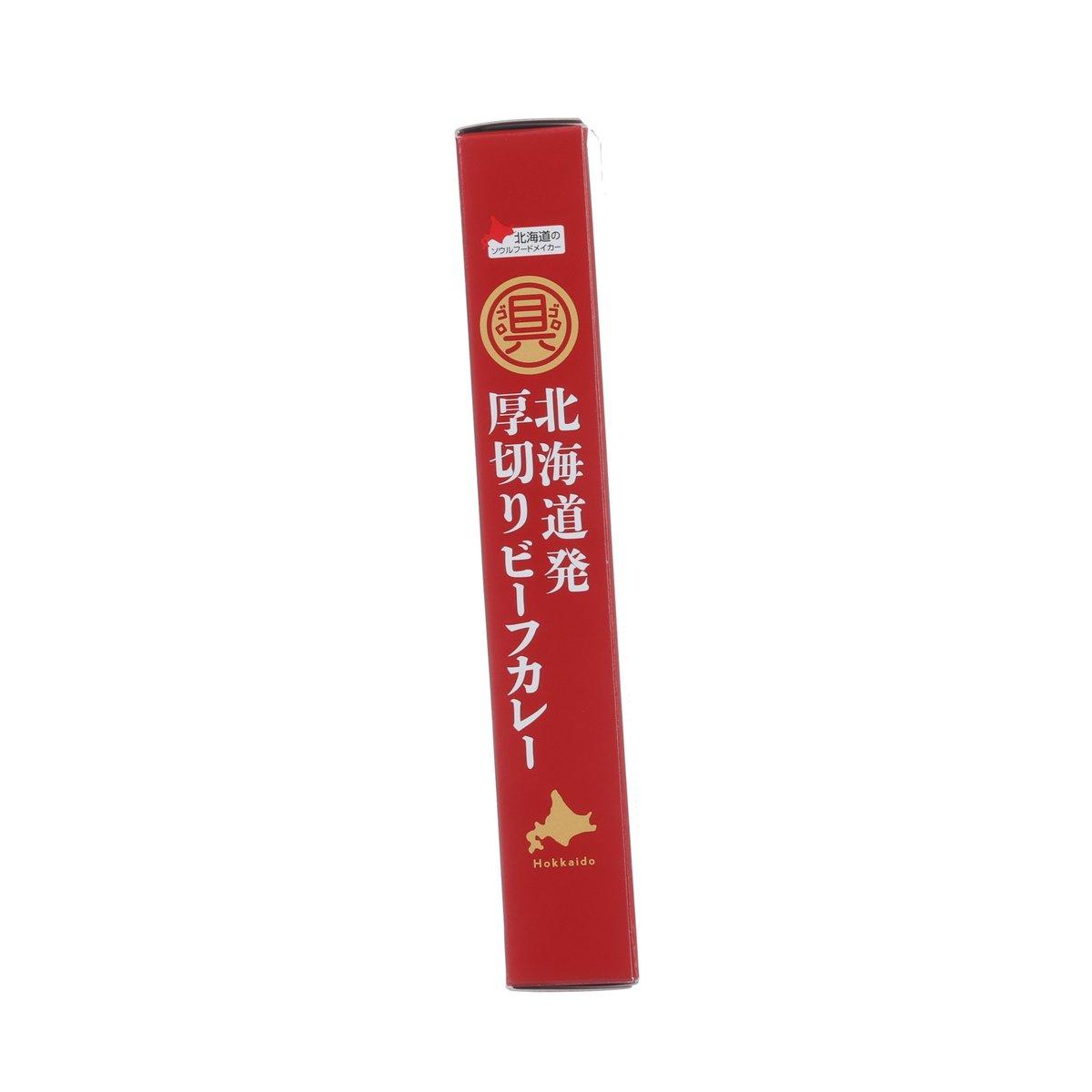 Hokkaido curry meal box side panel, red package with brand emblem