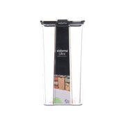 4L Tritan square food container with clear walls and black hinged lid