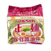 Instant ramen noodle bag (pork bone soy sauce), red-and-gold front pack with brand