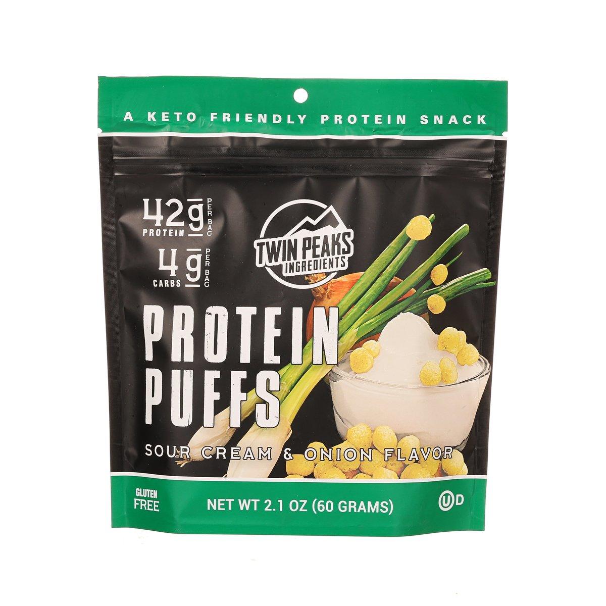 Sour cream & onion protein puffs snack pouch, 60g