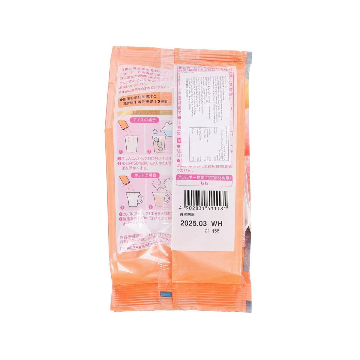 NITTOH-TEA peach tea powder pouch back with label and barcode, 88g