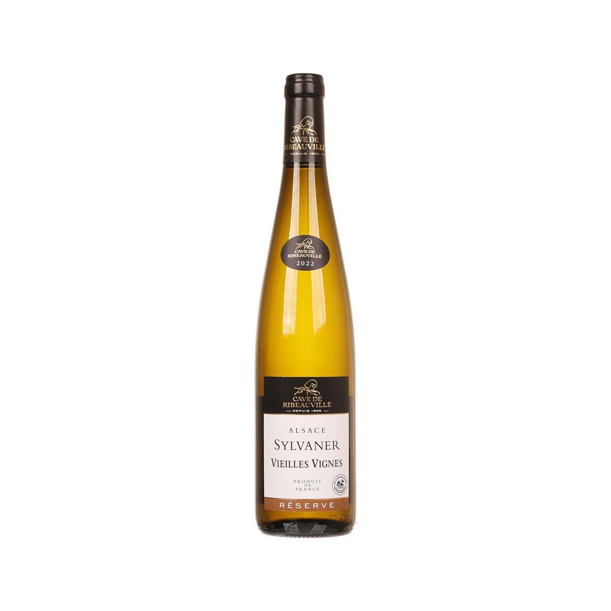 RIBEAUVILLE Sylvaner Vieilles Vignes wine bottle with front label, gold foil neck
