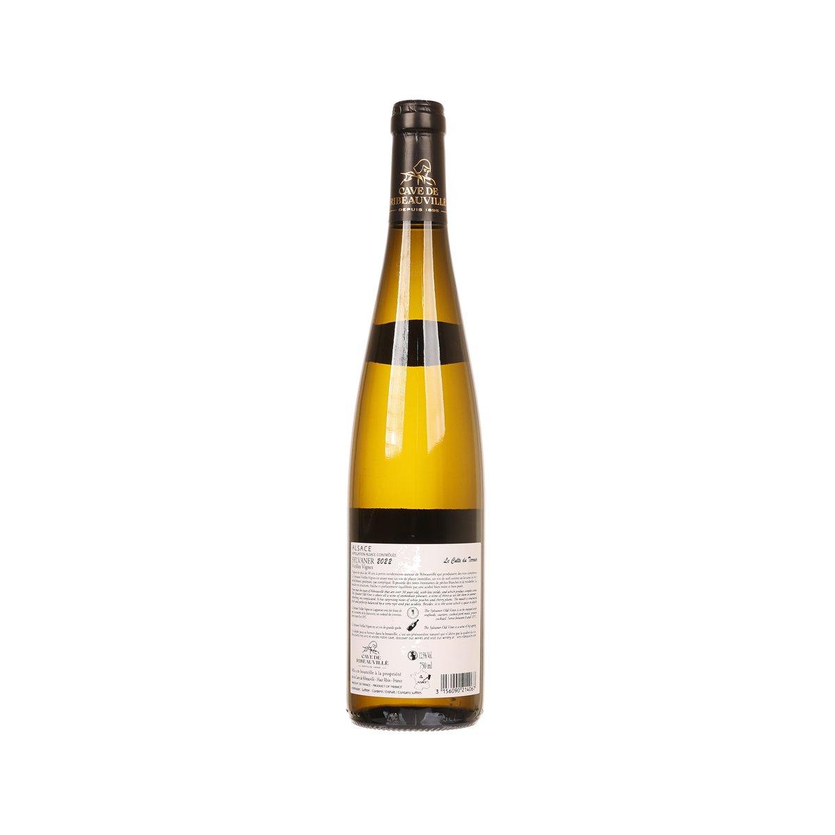 RIBEAUVILLE Sylvaner Vieilles Vignes wine bottle with back label and bar code