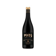 Port barrel-aged pinot noir wine bottle with gold cap and black label