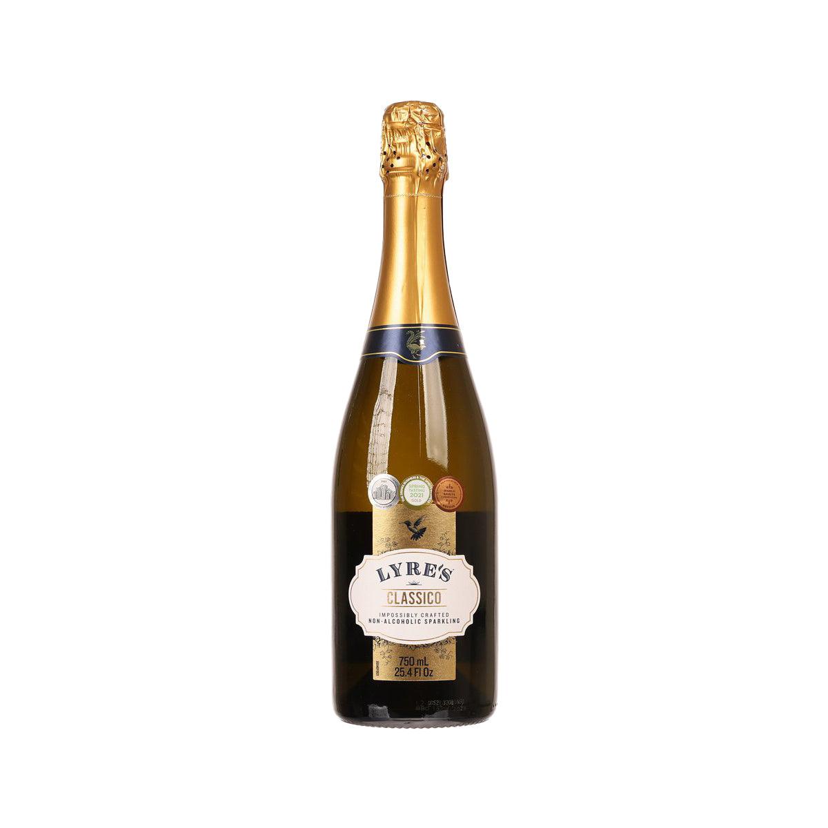LYRE'S Classico non-alcoholic sparkling wine bottle with gold foil cap and front label