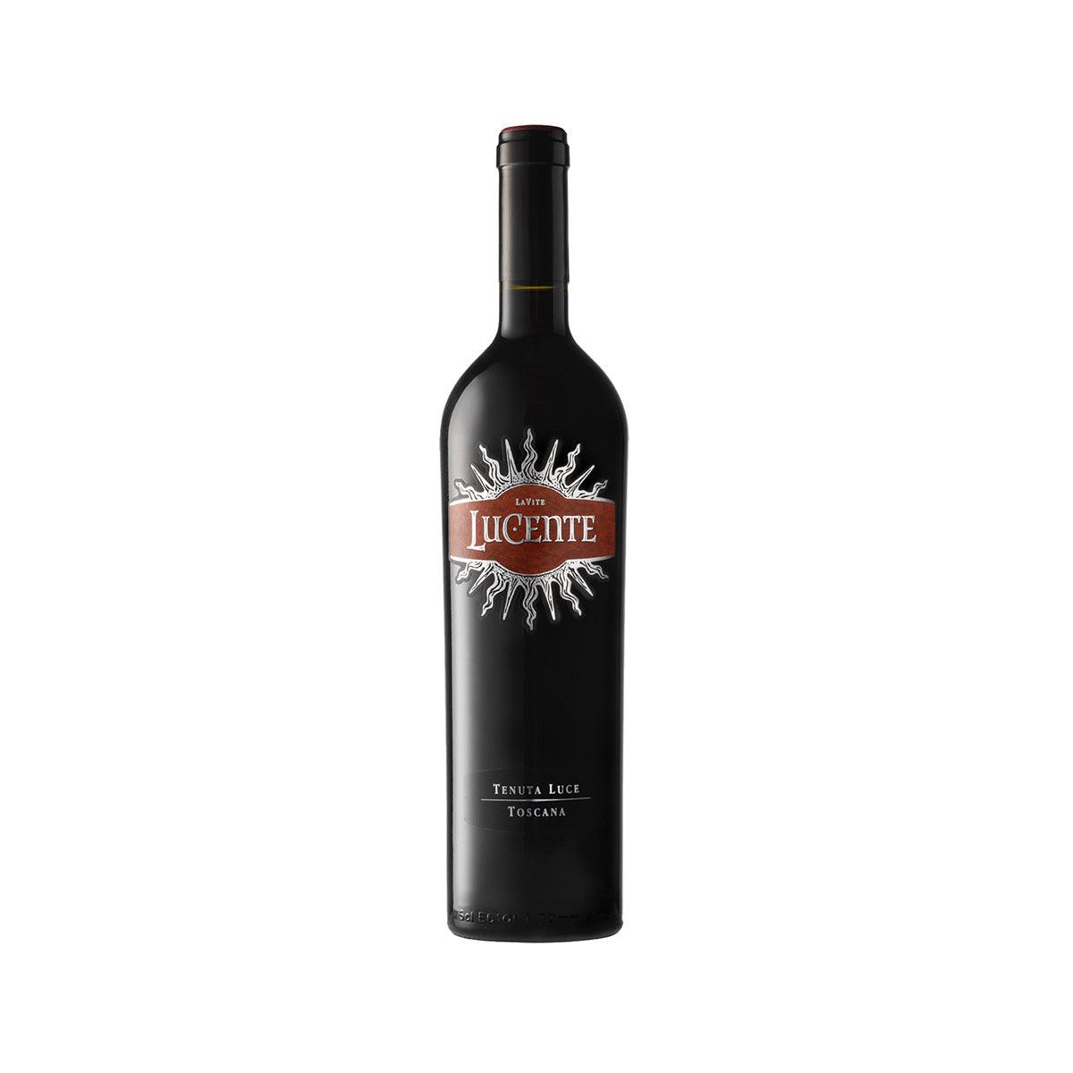 Lucente wine bottle, dark glass with front label and foil neck, 750 mL