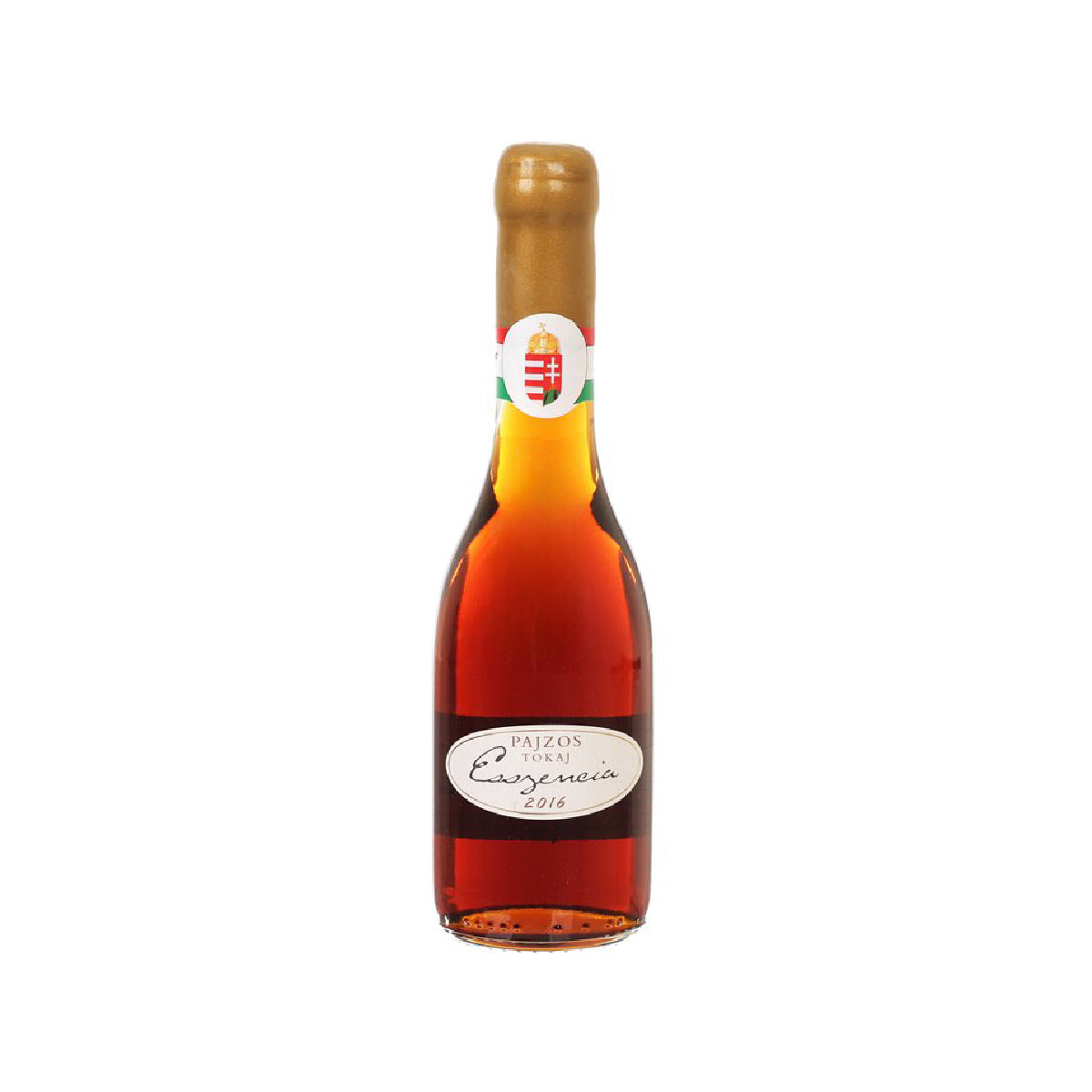PAJZOS Esszencia 2016 amber wine bottle with gold screw cap and label