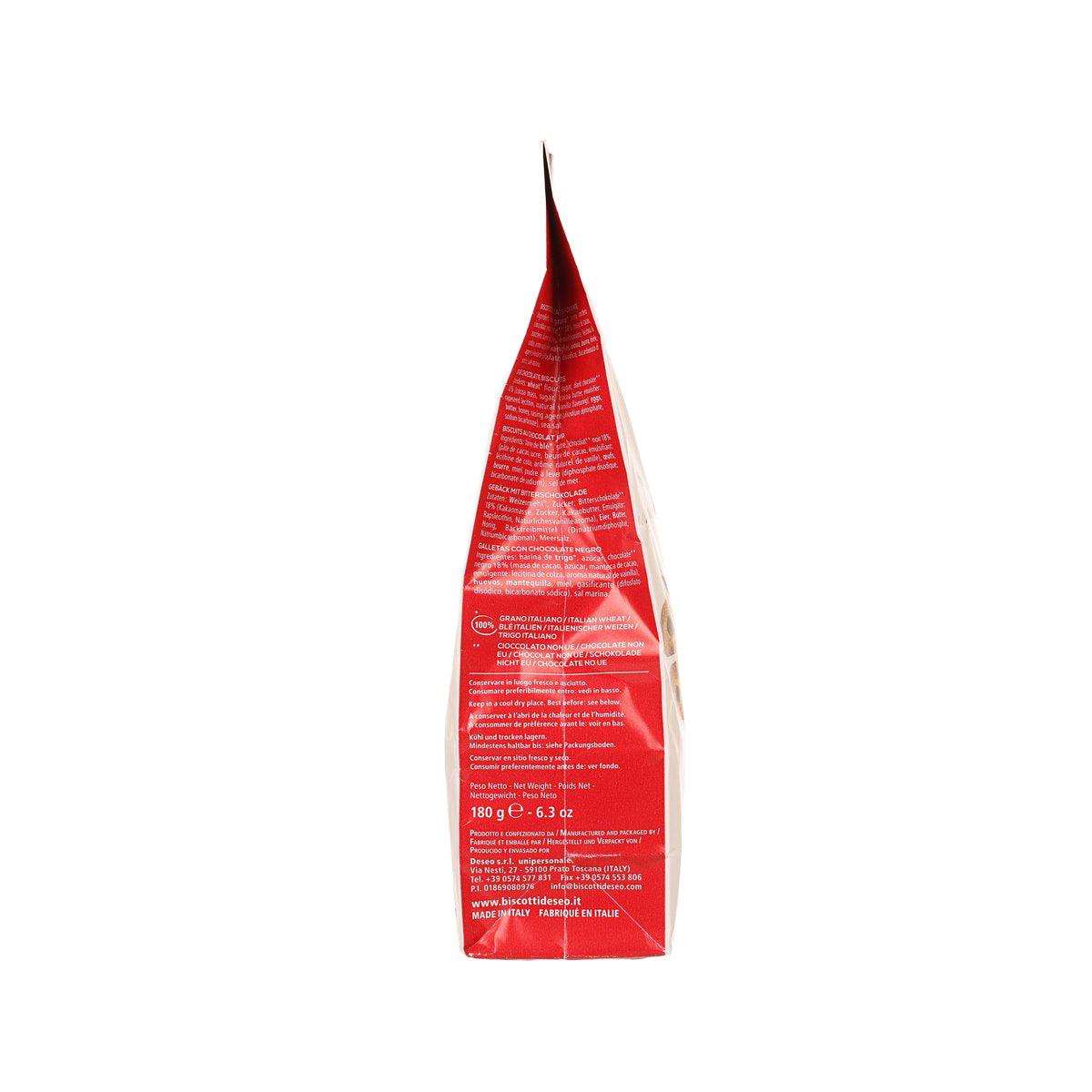 DESEO cantuccini dark chocolate biscuits side pouch, red, 180 g