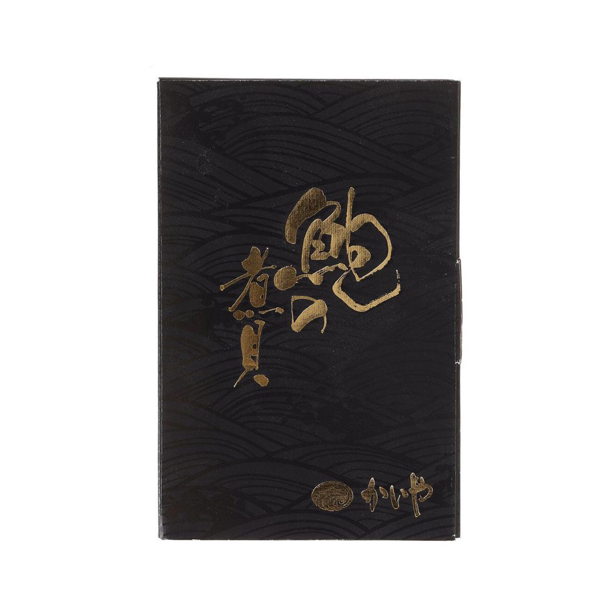 KAIYA abalone in soy sauce gift set outer box, black with gold Chinese-style design