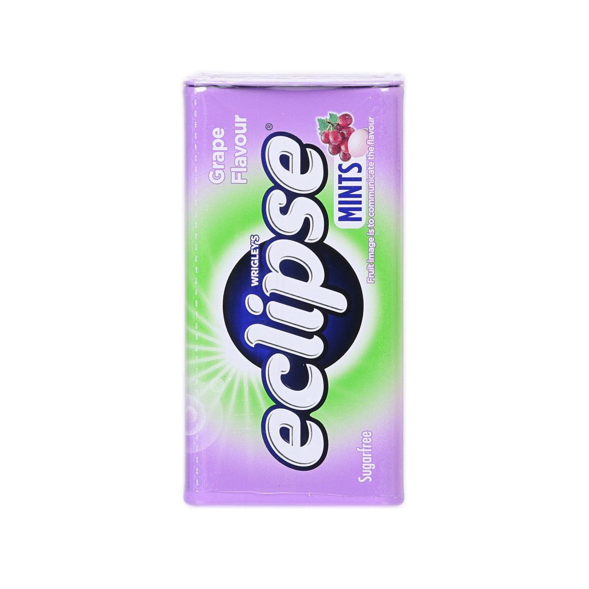 WRIGLEY'S Eclipse sugarfree mints box, grape flavour, purple-green gradient pack, 34g
