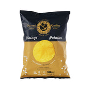 Sea salt potato chips pouch, 40 g net weight, front with chip graphic