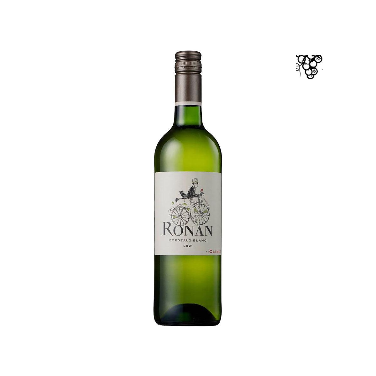 RONAN BY CLINET white wine bottle, green glass with “Ronan” label