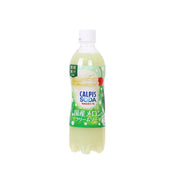CALPIS melon soda PET bottle, pale green drink, front label, 500 mL