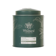 WHITTARD Classic green tea loose leaf tin, dark green canister with front label