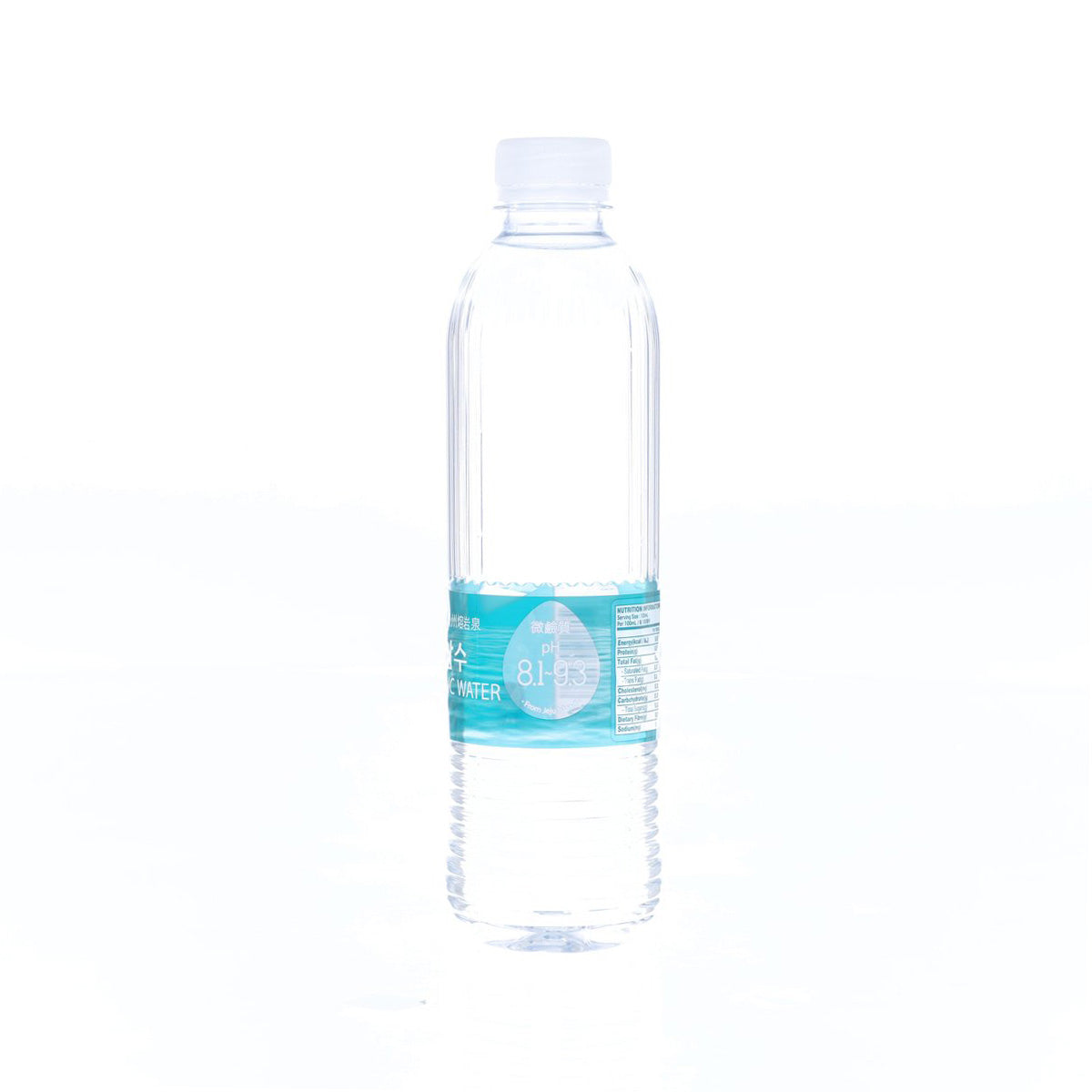 Clear 530 mL water bottle with DR. YOU blue label and barcode-style back text