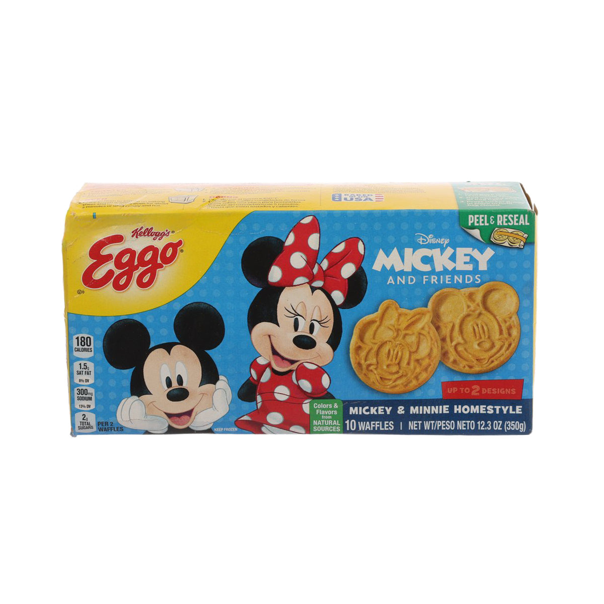 Kellogg's Mickey & Minnie shaped homestyle waffle box, 10 waffles, 350g