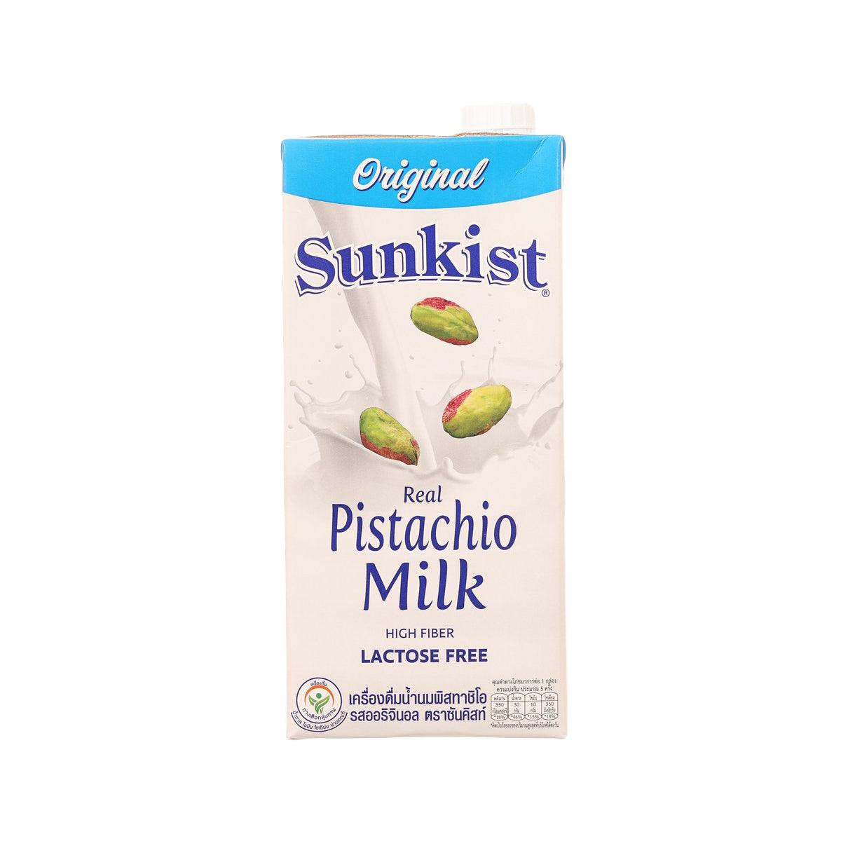 SUNKIST Original pistachio milk carton, front view with blue “Original” label
