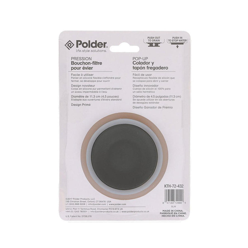 POLDER Pop-Up Strainer & Stopper - Grey