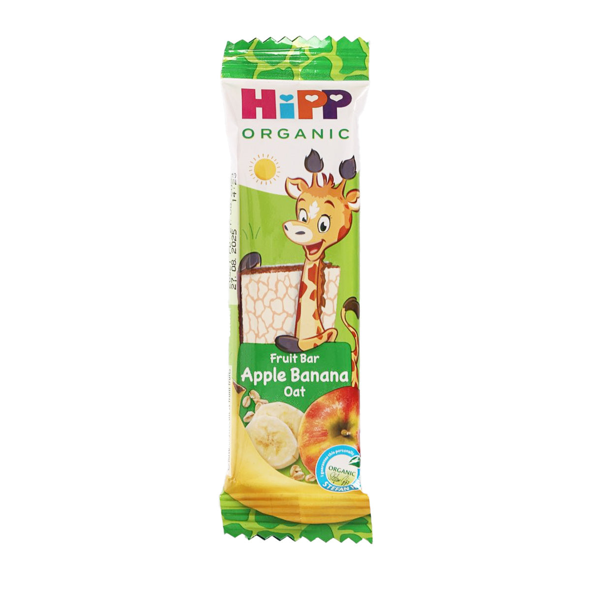 Organic fruit bar snack pouch, Apple Banana Oat flavor, 23 g