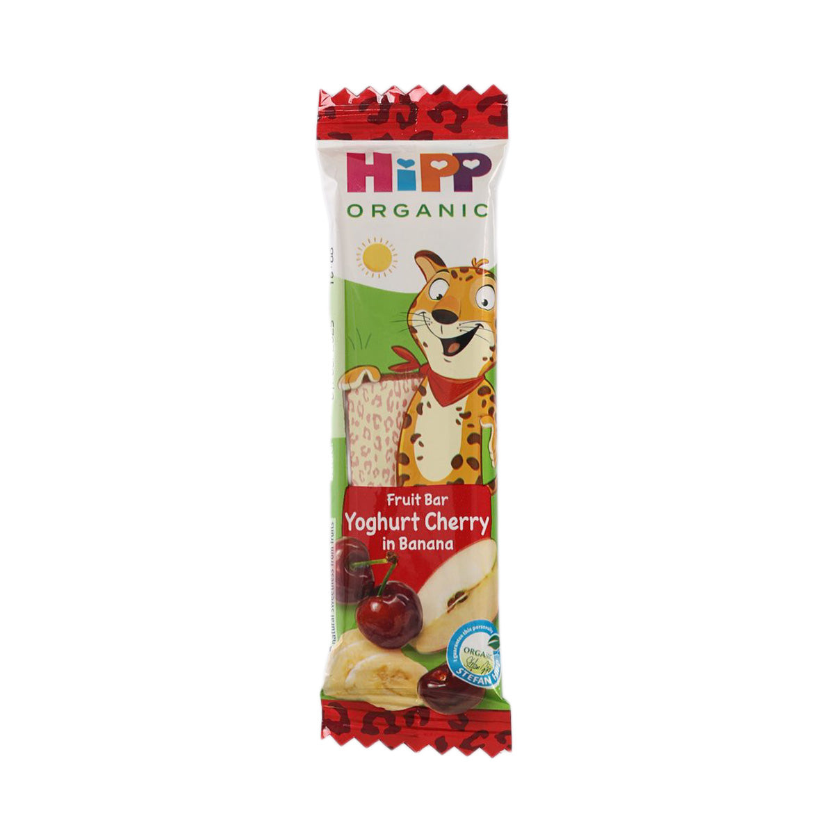 HIPP Organic fruit bar wrapper with yoghurt cherry in banana, 23 g
