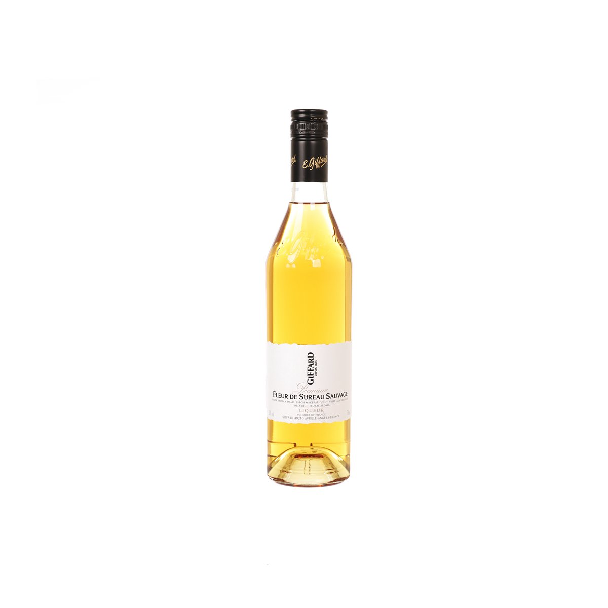 GIFFARD wild elderflower liqueur bottle, front label, 700 mL