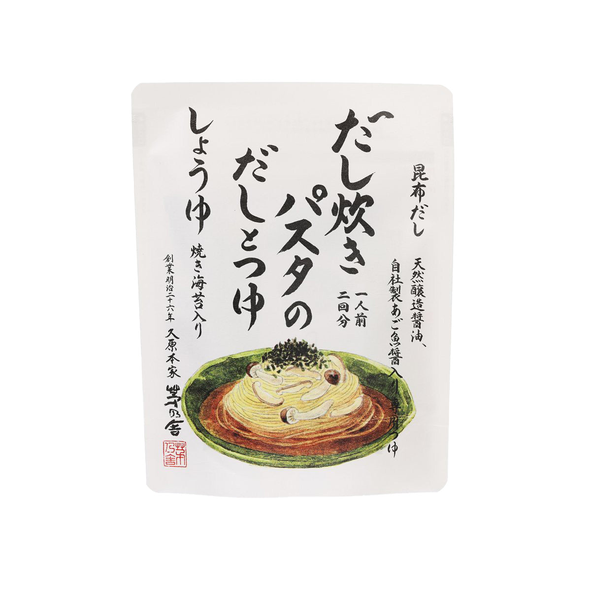 KAYANOYA dashi pasta seasoning pouch, kelp stock soy sauce flavor, 72g