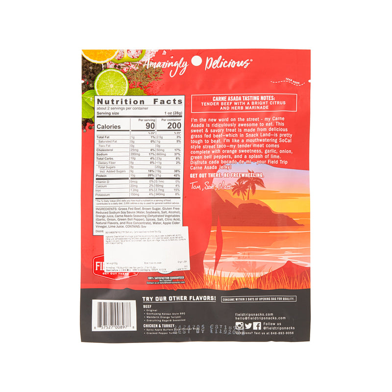 FIELD TRIP Beef Jerky - Carne Asada Seasoned Street Taco  (62g)