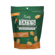 TATE'S Tiny Snickerdoodle cookies pouch, green bag with cookie illustrations