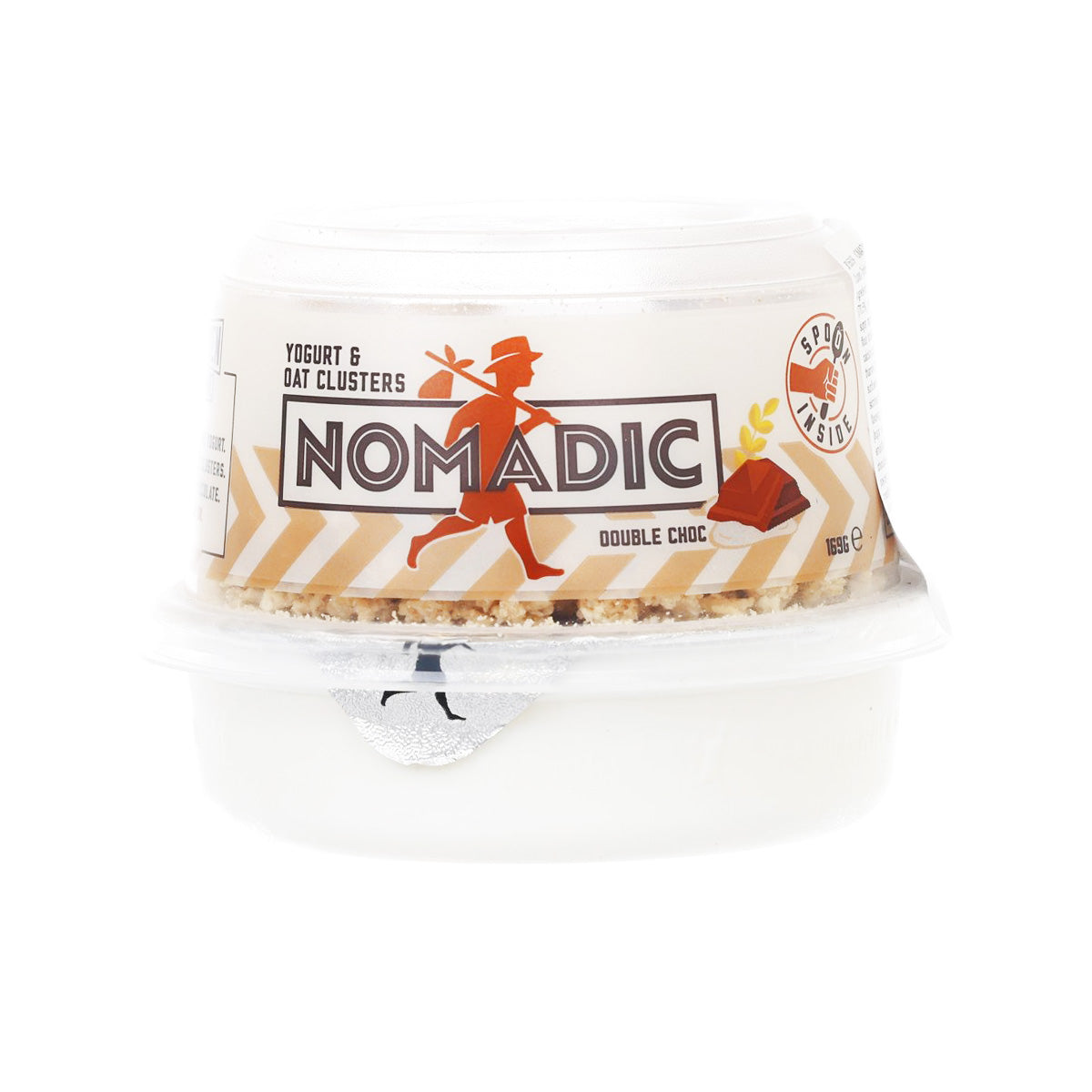 NOMADIC yogurt & oat clusters double chocolate tub with front label