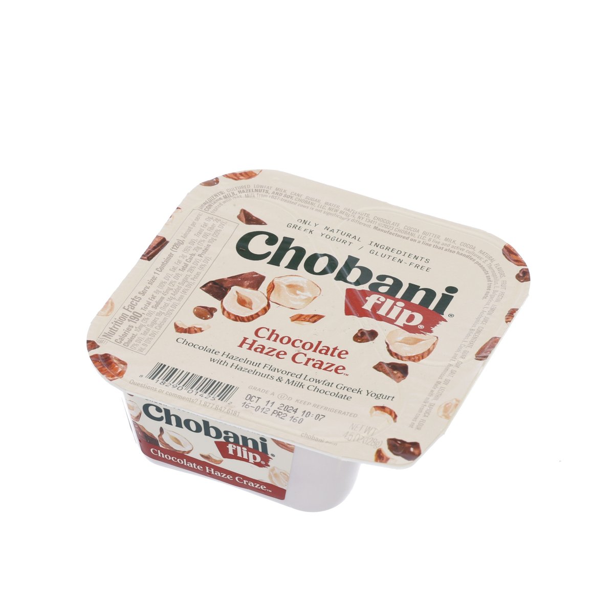 CHOBANI Flip Chocolate Haze Craze lowfat Greek yogurt cup, side view