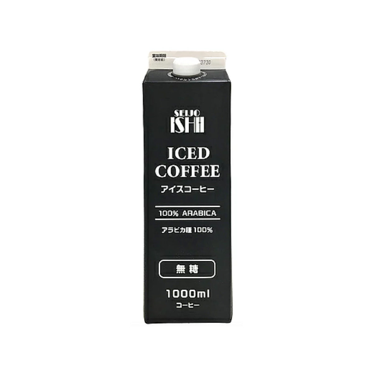 SEIJOISHII no sugar iced coffee carton, 1000 ml, black drink box with cap