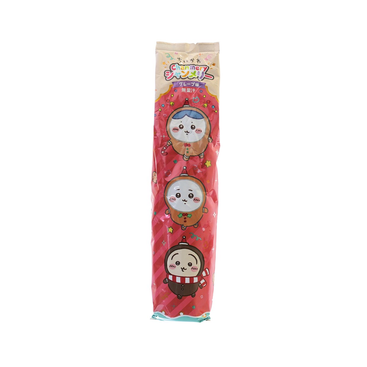 Pink grape carbonated drink pouch with cute character front label