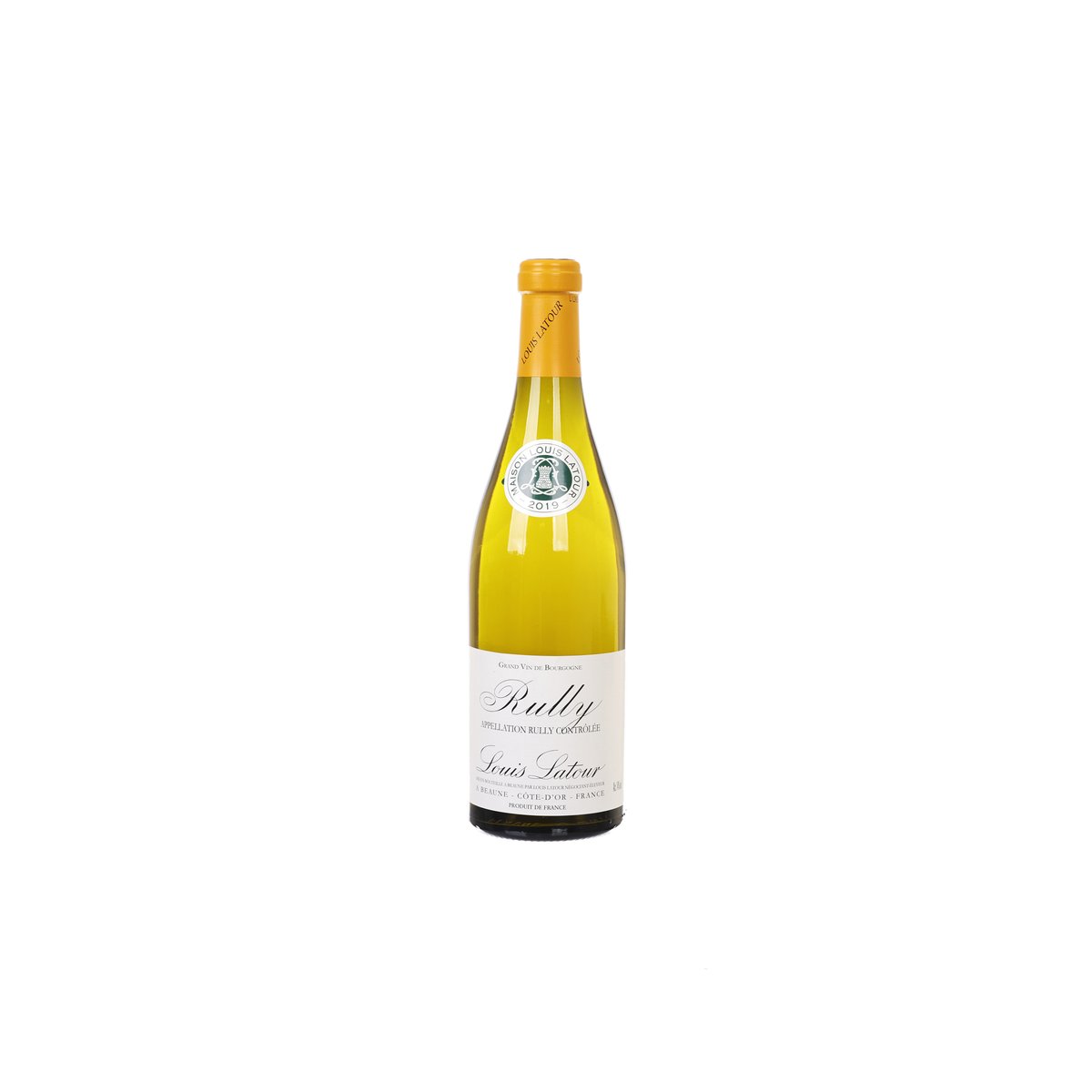 LOUIS LATOUR Rully white wine bottle, gold cap, front label visible