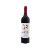 Red wine bottle with front label and red capsule