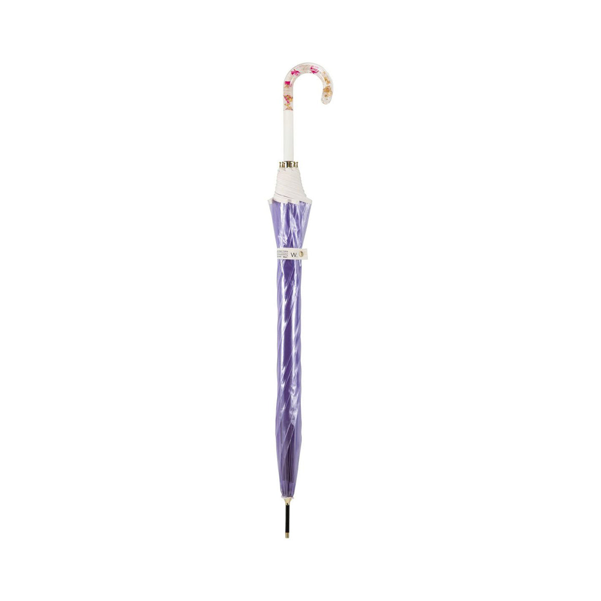 W.P.C. purple compact umbrella with patterned handle