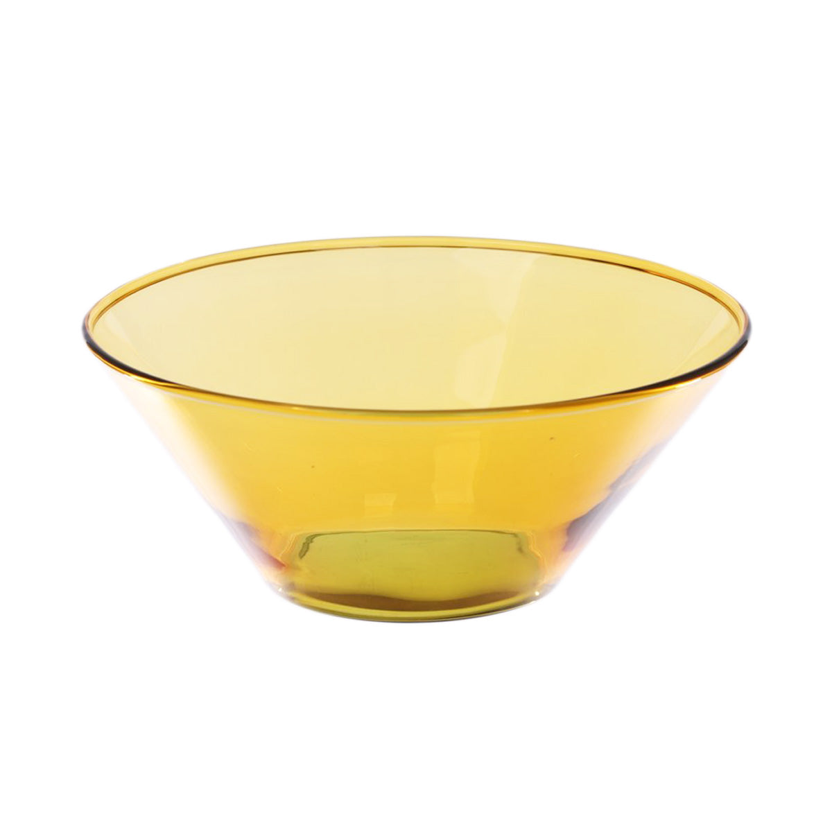 Yellow glass bowl with flared rim