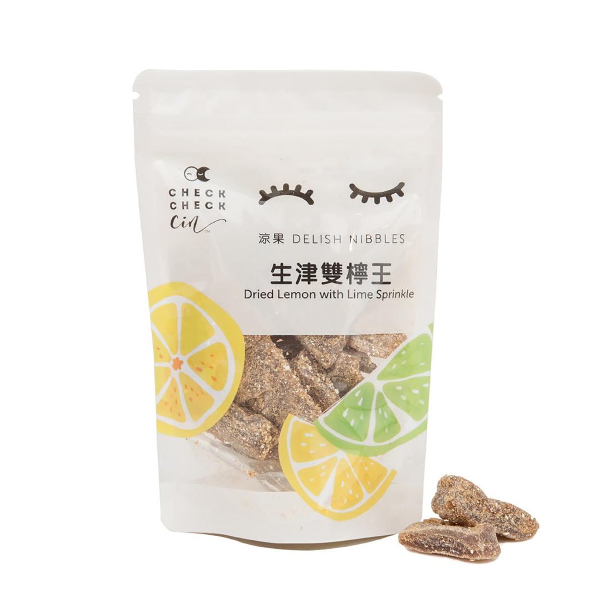 CHECKCHECKCIN dried lemon with lime sprinkle snack pouch, 70g, resealable