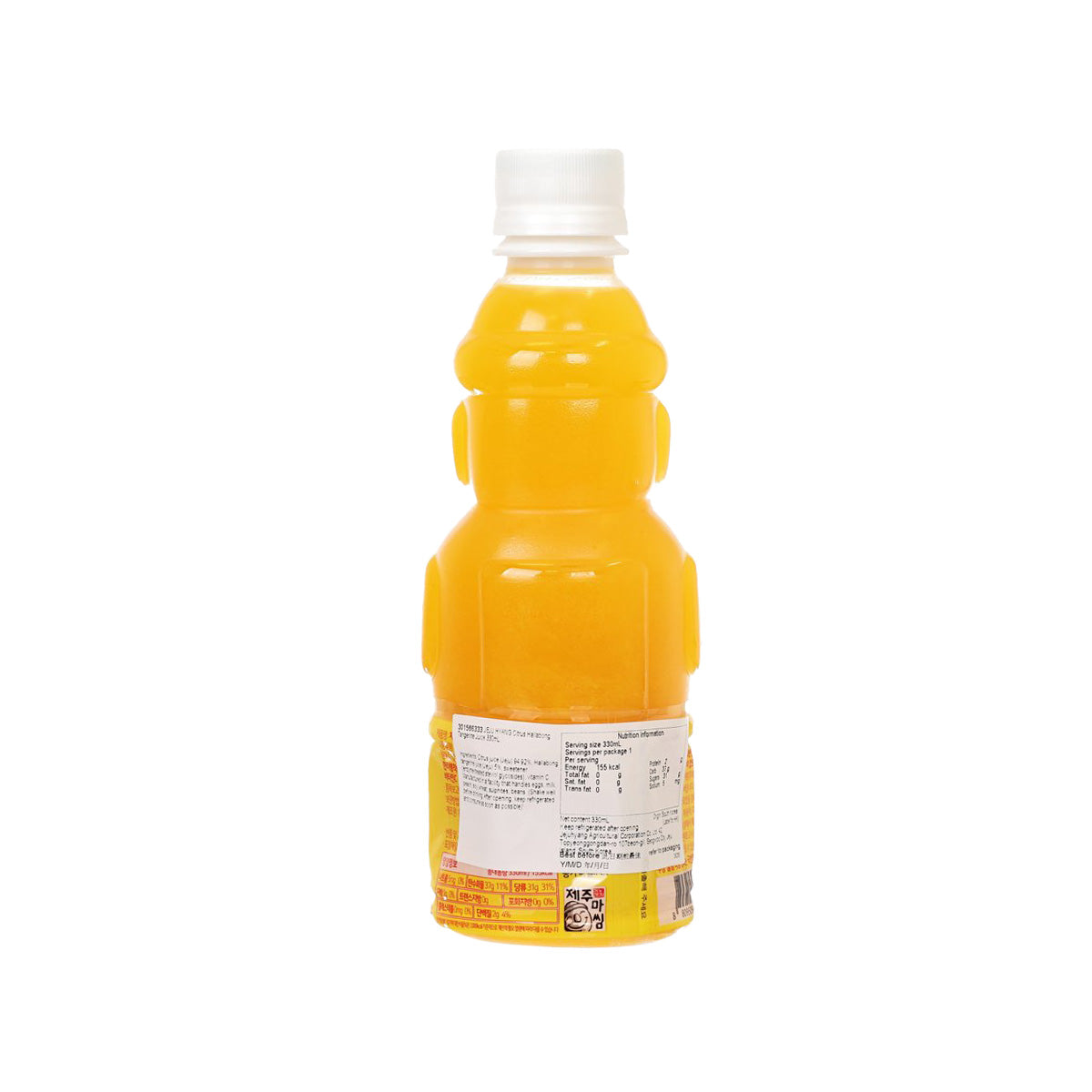 Citrus tangerine juice bottle, 330 mL, rear label and barcode